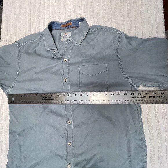 Tommy Bahama Jeans Men's Large Island Crafted Long Sleeve Button Camp Shirt Gray - Picture 6 of 8